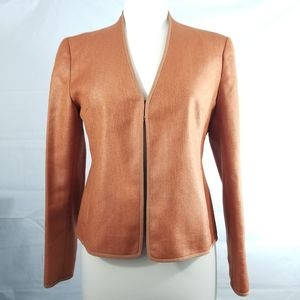 JONES NEW YORK Orange Herringbone Blazer  Sz 10